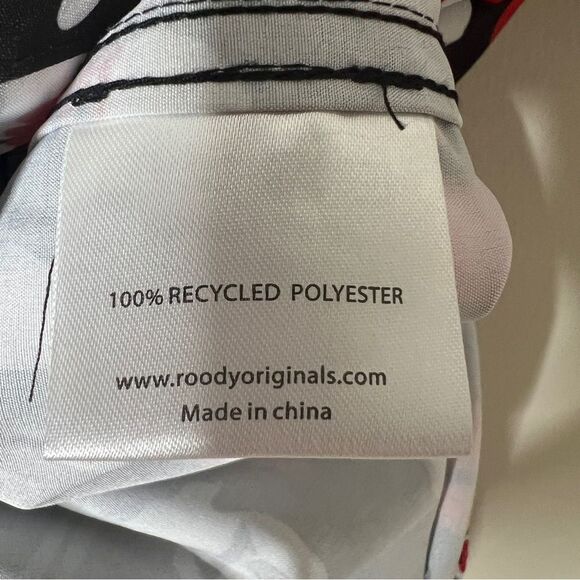 Roody Mens Black Red White Skull Hawaiian Floral Button Down Shirt Size Medium - Picture 6 of 6